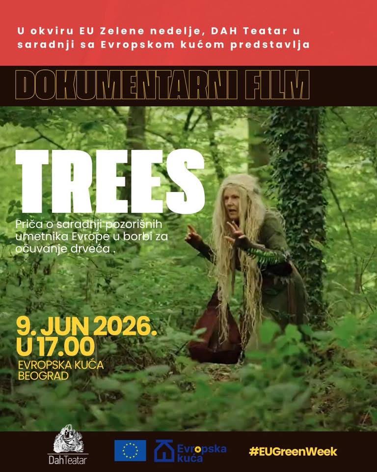 Karolina Spaić, directeur van ZID Theater, aanwezig bij premi&egrave;re documentairefilm over Europees TREES-project in Belgrado, Servi&euml;